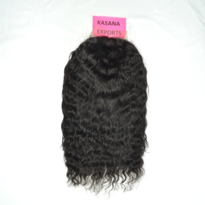 Perruque sans colle en cheveux naturels, frontale en dentelle, noire naturelle, lisse, pré-épilée, avec dentelle transparente, couverture complète, cheveux indiens Remy, fabriquée à la machine - Product Image 3