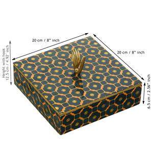 Boîte cadeau personnalisée Diwali au design moderne, boîte à fruits secs, plateau de service imprimé pour restaurant et mariage, plateau en bois - Product Image 5