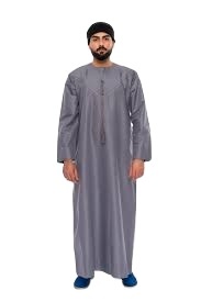 Robe islamique Jubbah pour hommes robe musulmane modeste robe de thobe Jubbah Al Haramain arabe Thobe conception personnalisée d'affrontement de poitrine - Product Image 5