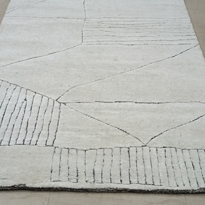 Tapis géométrique moderne noué à la main - Product Image 2