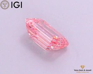 Impresionante Brillo, Diamante Cultivado en Laboratorio con Corte Esmeralda de 1.00 Quilates, Certificado IGI, Color Rosa Intenso, Claridad VVS2 - Product Image 6