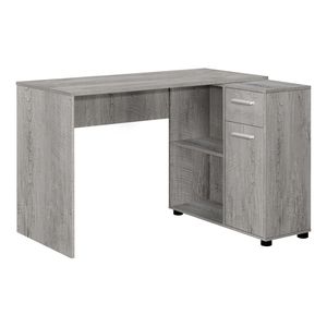Scrivania Angolare Moderna Contemporanea da 46 Pollici per Ufficio Domestico con Cassetti Portaoggetti, per Laptop, in Laminato Grigio - Product Image 2