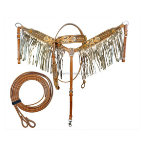 Conjunto de cuello de pecho de cabeza occidental de cuero de vaca de alta calidad, proveedor indio, precios al por mayor - Product Image 1