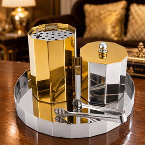 Juego de Quemadores de Incienso Metálicos con Pinzas y Tapa en Bandeja, Acabado Dorado y Plateado, Porta Incienso para Uso en Interiores - Product Image 4