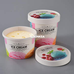 Wholesale Sunkea Custom Printed Double Wall Insulated <b>Ice</b> <b>Cream</b> <b>Cups</b> with Spoons Eco-Friendly Style - Product Image 3
