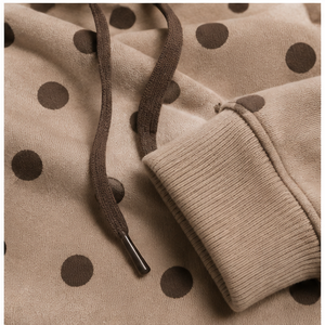 Sudadera con Capucha Holgada para Mujer, Color Taupe Cálido, con Puntos Ampliamente Espaciados, Teñida en la Prenda, de Algodón y Felpa, Modelo WPHOOD-0021, Personalizable - Product Image 6