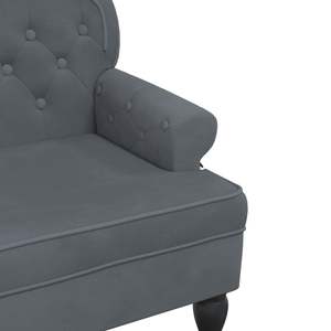 Banco de muebles para el hogar de terciopelo gris oscuro con respaldo Tamaño de 47 "x 25,4" x 29,5" - Product Image 6