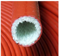 Tube en fibre de verre enduit de silicone résistant à la chaleur de qualité supérieure 30-55 mm, tuyau haute résistance à la température, gaine ignifuge