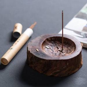 Solid Pine <b>Log</b> Religious Eco-Friendly Natural Incense Stick Burner Ash Catcher Rustic Handmade Incense <b>Holder</b> - Product Image 1