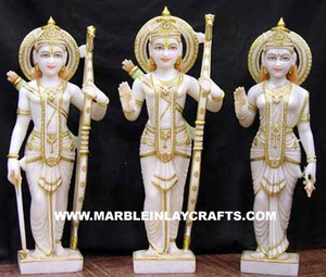 แฮนด์เมดแข็งสีขาวหินอ่อนRam Darbar Moorti - Product Image 4