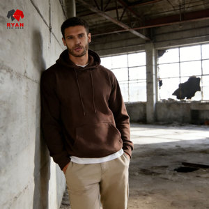 เสื้อฮู้ดดี้สตรีทแวร์แบบเรียบ ผ้าฝ้าย 100% คุณภาพสูง หนานุ่ม สำหรับผู้ชาย ออกแบบ ODM - Product Image 5