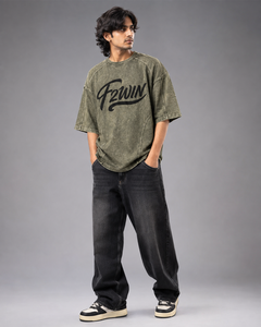 2026 Force 2 Win Wholesales Price Casual Street <b>Collar</b> Oversized Men's Acidwash Plus Size XL Neck Blank 100% Cotton <b>T</b>-<b>Shirt</b> - Product Image 6