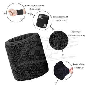 Custom Logo <b>Headband</b> and Wristband Set Breathable <b>Sports</b> Accessories Elastic Terry Cloth <b>Headband</b> Wristbands Set - Product Image 4