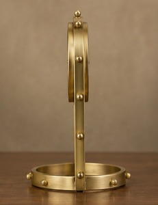 Modern Minimalist <b>Wall</b> <b>Clock</b> Mechanical Movement Hourly <b>Chiming</b> Silent Gold Finish Metal - Product Image 4