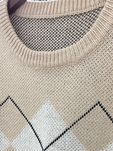 Geometric Pattern Argyle Pullovers Jumper Spring Autumn Loose O-Neck <b>Knitted</b> Sweaters Casual Plus Size <b>Men's</b> Sweaters - Product Image 6