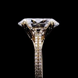 Bague de luxe certifiée en or 9 carats avec diamant ovale de 6,00 carats cultivé en laboratoire, couleur F, pureté VS2, pour mariage et fiançailles - Product Image 3