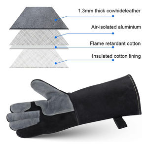 Gants de soudage tactiques en cuir de haute qualité, respirants et durables, de couleur unie, très tendance. - Product Image 4