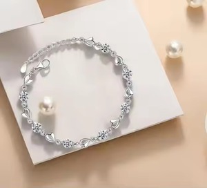 NOUVEAU Bracelet en Moissanite pour Femmes et Hommes, Bracelet en Moissanite à Tailles Variées pour Mariage, Bracelet en Moissanite Or Blanc - Product Image 1