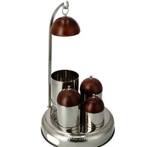 Cacerola de acero inoxidable fantástica y muy demandada, con 3 recipientes a juego y tapa de madera, magníficamente elaborada por S & SONS - Product Image 3