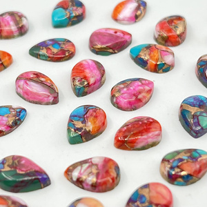 Dalia púrpura espinosa, turquesa cobre, cabujón en forma de pera, piedra preciosa suelta para joyería - Product Image 3