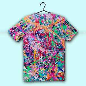 T-shirt pour homme imprimé sur toute la surface avec motif, 100% coton, coupe ample décontractée, lignes brisées, tee-shirt sublimé - Product Image 6