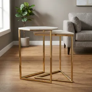 Modern Metal Coffee <b>Table</b> with Tempered <b>Glass</b> Top Minimalist Design Living Room Furniture - Product Image 4