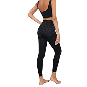 Fashionable Soft Workout Yoga Suit High Waist Sports Bra <b>Leggings</b> Solid Spandex/Nylon Breathable Eco-Friendly <b>Women's</b> Gym Wear - Product Image 2