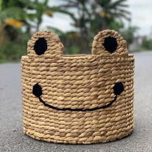 ตะกร้าเก็บของอเนกประสงค์ ทำจากผักตบชวาธรรมชาติ  ตกแต่งอย่างหรูหรา  รักษ์โลก  ทำด้วยมือ  น้ำหนักเบา สำหรับใส่เสื้อผ้าในบ้าน - Product Image 5