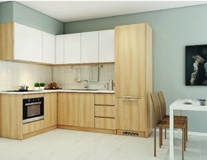 Vietnam Modern <b>Wall</b>-Mounted Kitchen <b>Cabinets</b> Durable Particle Board MDF Plywood Eco-Friendly <b>Metal</b> Handles Apartment Use 5 - Product Image 1