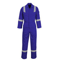 Overol de Seguridad de Alta Visibilidad Azul Reflectante de Polialgodón, Ropa de Trabajo de Lona Resistente, Uniforme de Trabajo Industrial para Pilotos