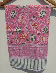 Cotton <b>Sarong</b> Pareo Beach Wrap, Hand Block Print <b>Bikini</b> Cover Up, Bohemian Lightweight Scarf for Women 100% Natural Cotton - Product Image 2