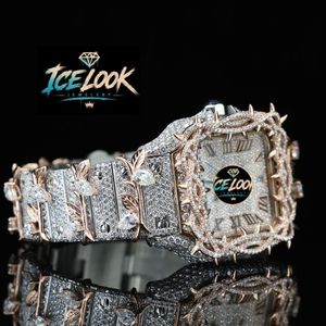 นาฬิกาข้อมือผู้ชาย ICELOOK หรูหรา สแตนเลสสตีล ทรงเหลี่ยม 40 มม. ระบบอนาล็อก ควอตซ์ เรืองแสง กระจกแซฟไฟร์ สาย 25 ซม. หัวเข็มขัด น้ำหนักเบา - Product Image 4