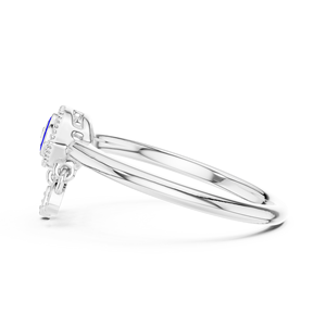 Anillo de compromiso con diamante cultivado en laboratorio EVIL EYE, chapado en oro blanco de 18 quilates con rodio, certificado, para fiesta, regalo de San Valentín, glamuroso - Product Image 2