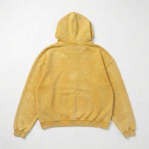 เสื้อฮู้ดดี้คุณภาพสูงปี 2026/2027 แบบซันเฟด ล้างสีแบบแอซิดวอช ทรงโอเวอร์ไซส์ สไตล์สตรีทแวร์ สำหรับผู้ชายและผู้หญิง สวมใส่สบายๆ - Product Image 2