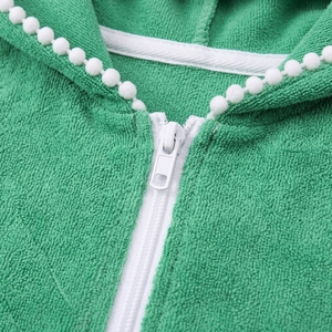 Nuevo Vestido de Playa para Niñas, 100% Poliéster, con Capucha, Manga Corta, Cierre Frontal con Cremallera, Dobladillo con Volantes, Lindo, para Playa o Piscina, Fabricante con Logotipo Personalizado - Product Image 6
