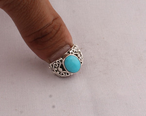 Wholesale Natural <b>Turquoise</b> <b>Ring</b> 925 Sterling Silver Vintage Statement <b>Rings</b> Semi Precious Gemstone Jewelry for Women 2026 Trend - Product Image 5