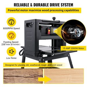Pialla in legno pieghevole da 12.5 pollici 1500W pialla da banco con spessore doppio taglio 315/min velocità di alimentazione polvere interfaccia di scarico per - Product Image 3