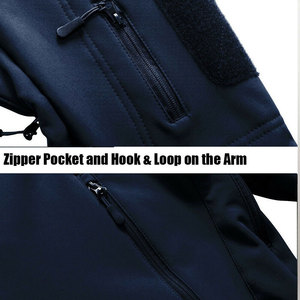 Chaqueta de Forro Polar con Capucha para Hombre, Impermeable, Resistente al Viento, Estilo Ropa de Trabajo, Cierre de Cremallera a Rayas, Tiras Reflectantes Delanteras, Invierno - Product Image 5