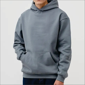 Sudadera con Capucha Extra Grande para Hombre, Verde Sólido, Felpa de Algodón, Informal, con Bolsillos, para Otoño, Corte Regular - Product Image 3
