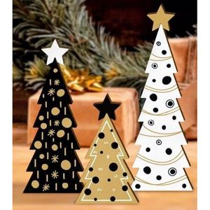 Sapin de Noël décoratif en bois et MDF pour la décoration de la maison, accent festif des fêtes - Product Image 3