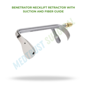 Écarteur de cou Benetrator avec aspiration et guide fibre optique, instrument chirurgical pour lifting du cou et utilisation en chirurgie plastique - Product Image 2