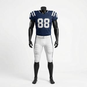 Ensemble de maillots de football américain personnalisés Splendid Apparel pour hommes, col en V, manches courtes, 88, bleu marine et blanc, uniforme en maille respirante, 100% - Product Image 5
