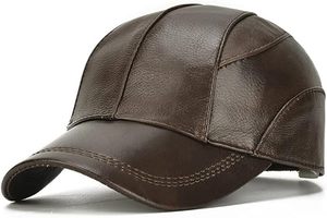 Gorra de Béisbol Ajustable de Cuero Vacuno Genuino para Hombre, para Otoño e Invierno, Deportes al Aire Libre - Product Image 4