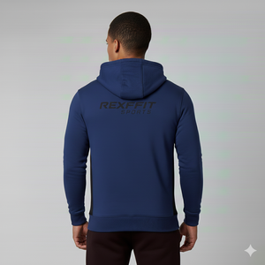 Sweat à capuche épais en coton de qualité supérieure, grande taille, bicolore, pour hommes, avec logo personnalisé imprimé, coupe oversize, bicolore - Product Image 4