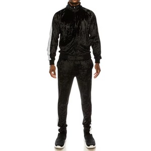 Conjunto Deportivo de 2 Piezas para Hombre, Chaqueta Cortavientos con Franja Lateral y Pantalones Jogger de Terciopelo, Corte Ajustado, Ropa Deportiva para Correr - Product Image 4