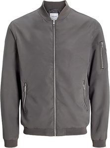 Chaqueta Bomber Gris para Hombre Trex Export, Corte Regular, Cierre de un Solo Botón, Color Sólido, Cuello Alto, Ropa Casual de Invierno - Product Image 3