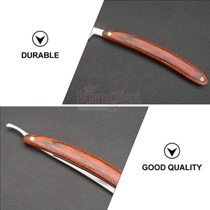 Customizable <b>Single</b> <b>Blade</b> Barber <b>Razors</b> with Wooden Handle Private Label Bikini Underarm Shaving <b>Razors</b> for Salons - Product Image 2