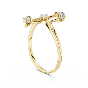 Anillo de Diamantes Cultivados en Laboratorio de Diseño Moderno, Oro Amarillo de 18 Quilates con Baño de Rodio, para Mujer, Compromiso, Fiestas, Regalos, Eventos Glamurosos, Uso Diario - Product Image 3