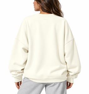 <b>Women's</b> Oversized <b>V</b>-<b>Neck</b> Streetwear Eco-Friendly <b>Sweatshirt</b> Long Sleeve Solid Color Knitted Modal Drop-Shoulder Autumn Wear - Product Image 6