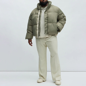 Blouson d'hiver matelassé unisexe personnalisé OEM, haute qualité, décontracté, brillant, col montant, à capuche, vente en gros de toutes les vestes gonflées - Product Image 2